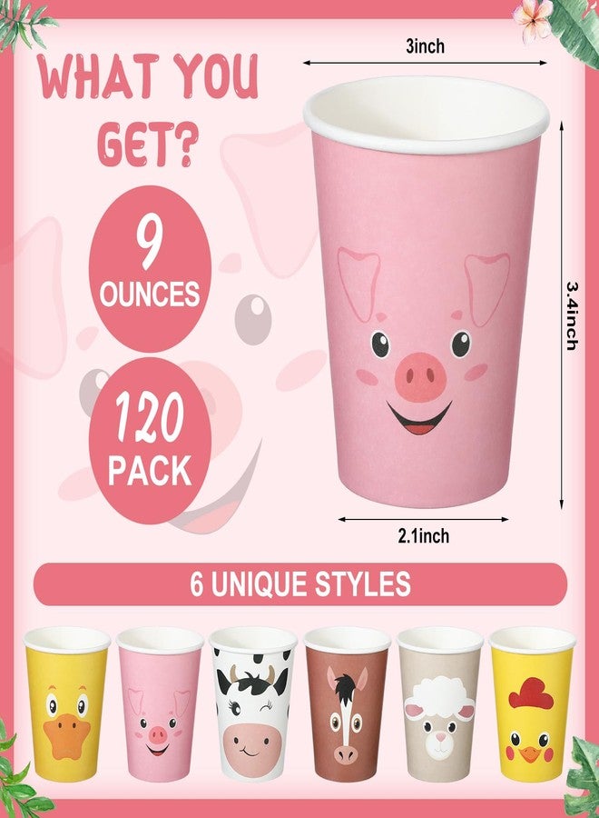 ماكس تشيك مجموعة ماكس تشيك من 120 كوبًا ورقيًا للاستخدام مرة واحدة، بتصميم حيوانات المزرعة، سعة 9 أونصات، مثالية لحفلات أعياد الميلاد. تتضمن المجموعة أكوابًا لطيفة للمشروبات، مثل الخنزير والخروف والدجاج والبطة والحصان والبقرة. - Image 3